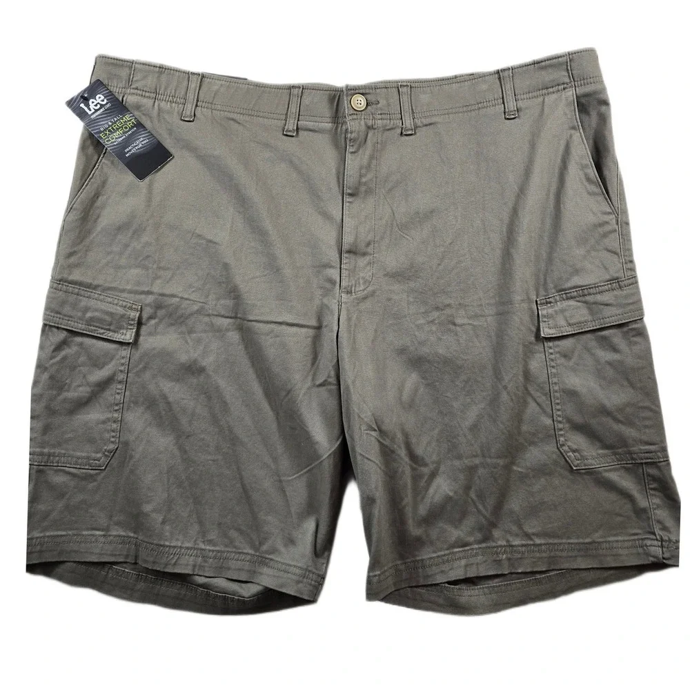 Lee Cargo Shorts Mens 50 Breen Olive Cotton Stretch Extreme Comfort Big Tall NEW